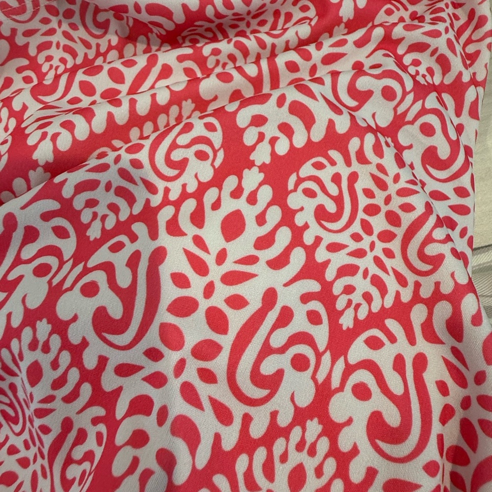 Elegant Pink and White Patterned Mini Dress